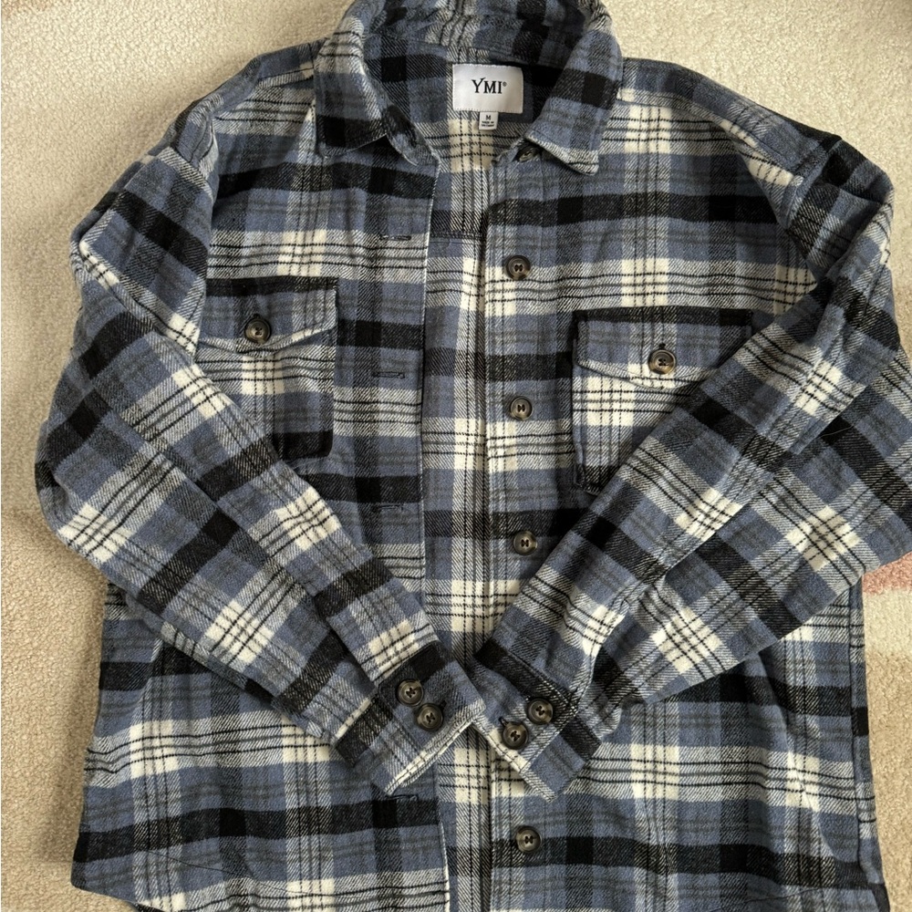 YMI Blue and Black Button Down Shirt